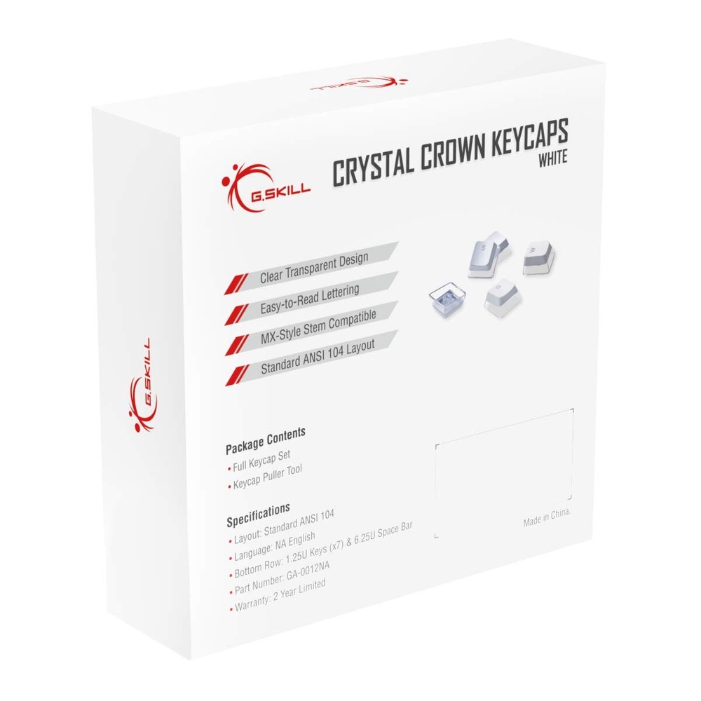 G.Skill Crystal Crown Keycaps - Keycap Set with Transparent Layer for White