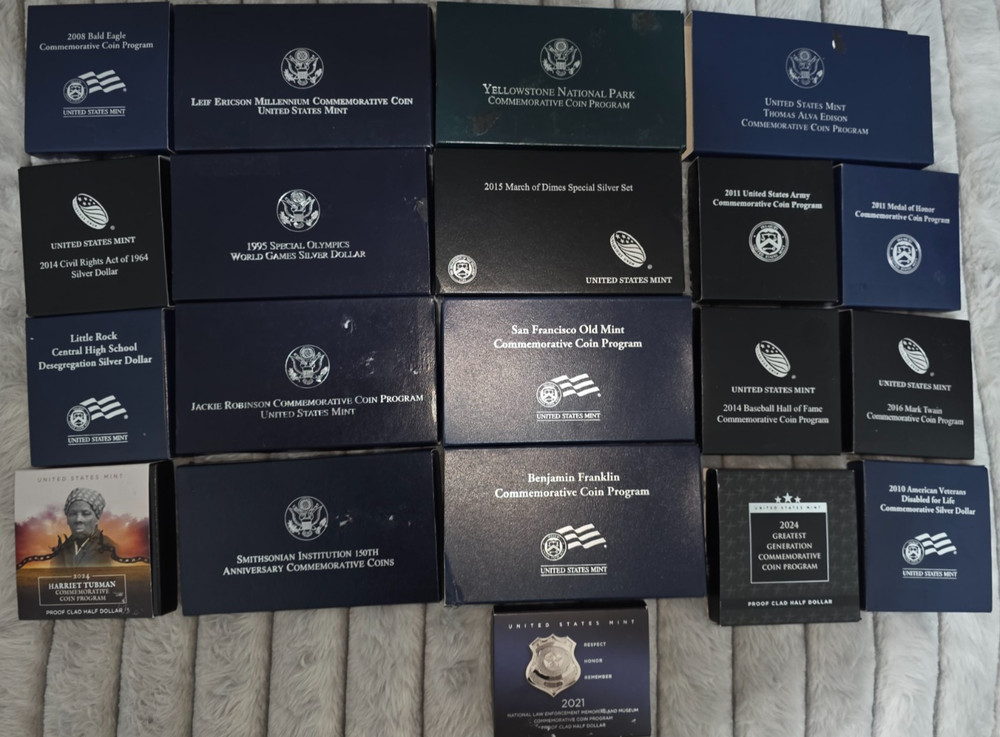 (20) Empty Assorted US Mint Boxes with COAs