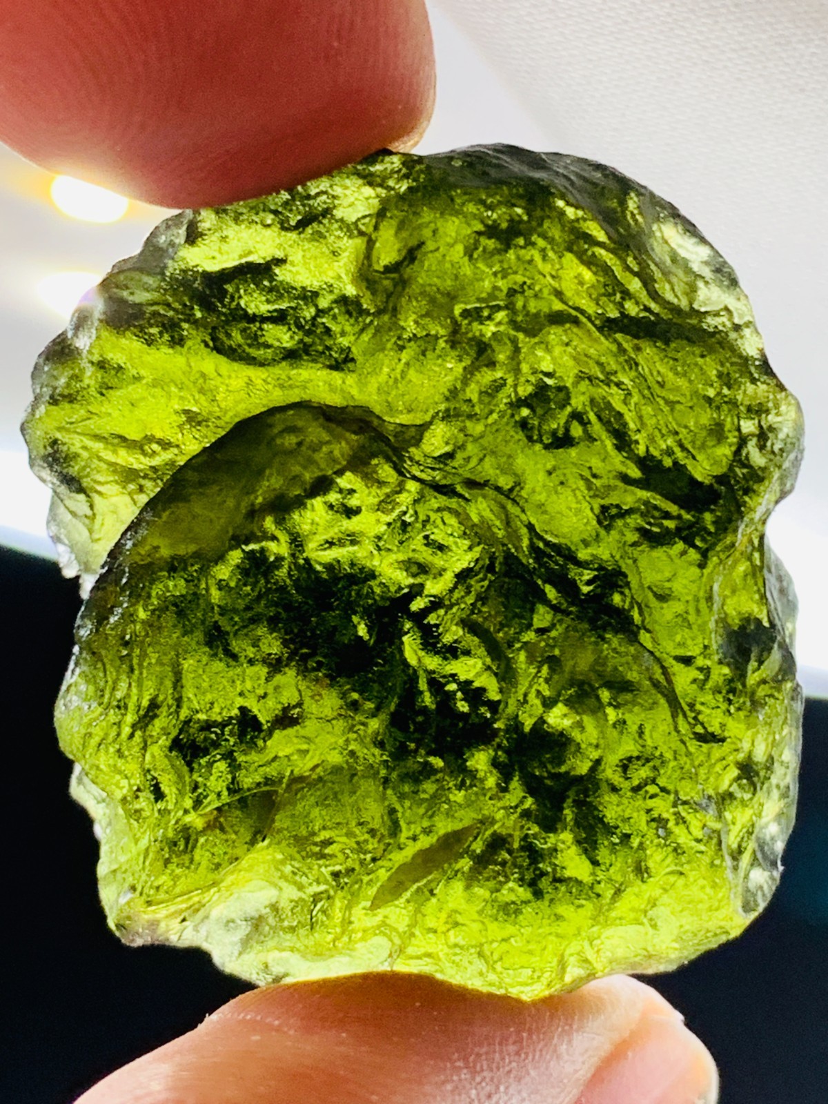 Raw Moldavite Regular Grade Tektite 76CT Textured With Certificate Authenticity