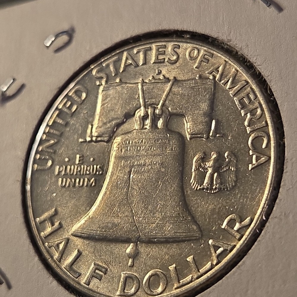 1961-D Franklin Silver Half Dollar In About Uncirculated Condition