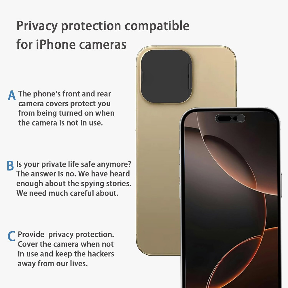 Privacy Cover Compatible for Iphone 16 Pro/Iphone 16 Pro Max with Front Camera C