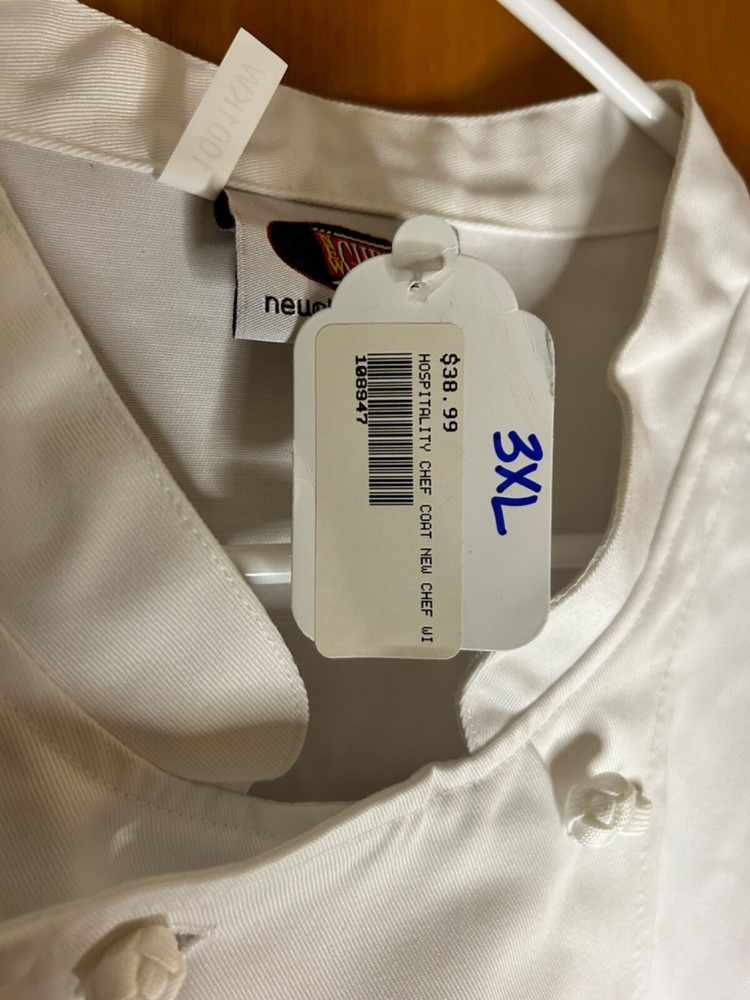 Chef Coat with Embroidered Columbus State Logo- Size 3X