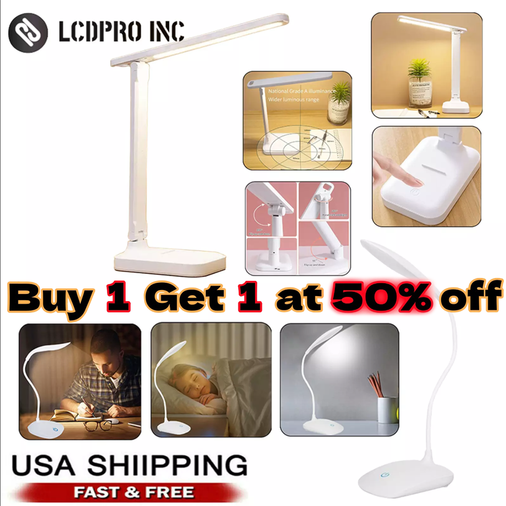 LED Desk Lamp Touch Sensor Reading Foldable Table Lamp Eye Caring Reading Light