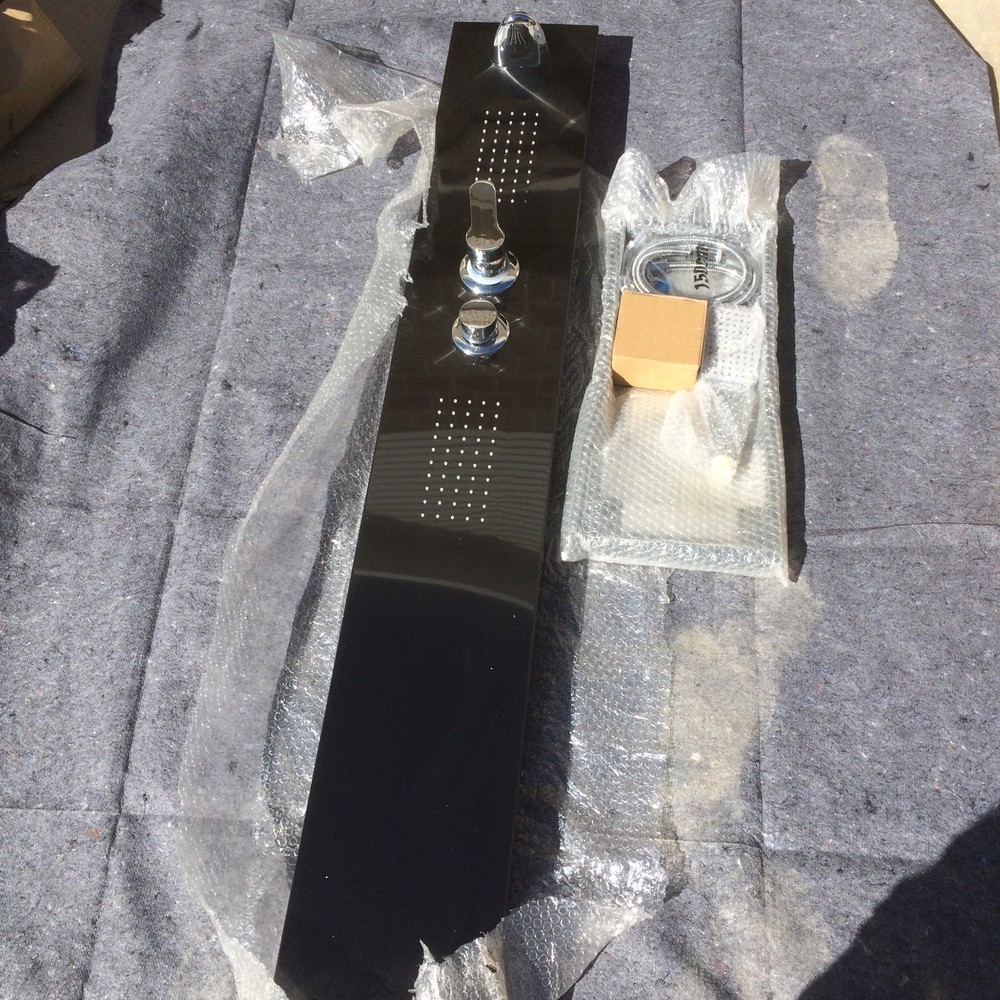 56" black shower panel spa