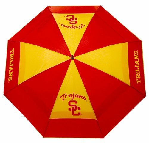 NCAA USC Trojans 62" Double Canopy Windproof Umbrella, NEW