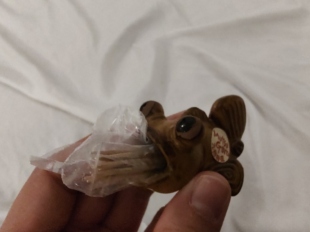 Weird! Ceramic Mudfish "Mutsu Goro" Toothpick Holder With Toothpicks 🐟