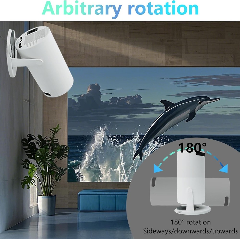 HY300PRO Mini Projector Ceiling Mount HY300 PRO 4k Projector Round Ceiling