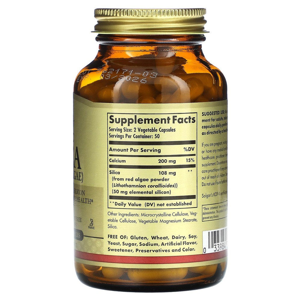 Oceanic Silica From Red Algae, 100 Vegetable Capsules