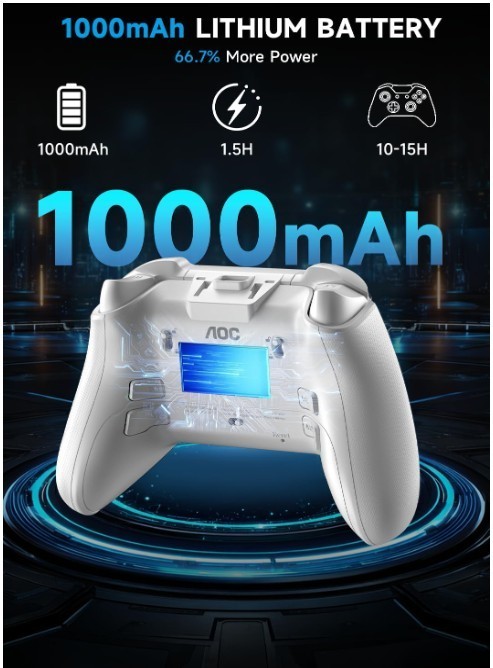 AOC Wireless Game Controller Hall Effect for Switch 2/PC/iOS/Android BLACK