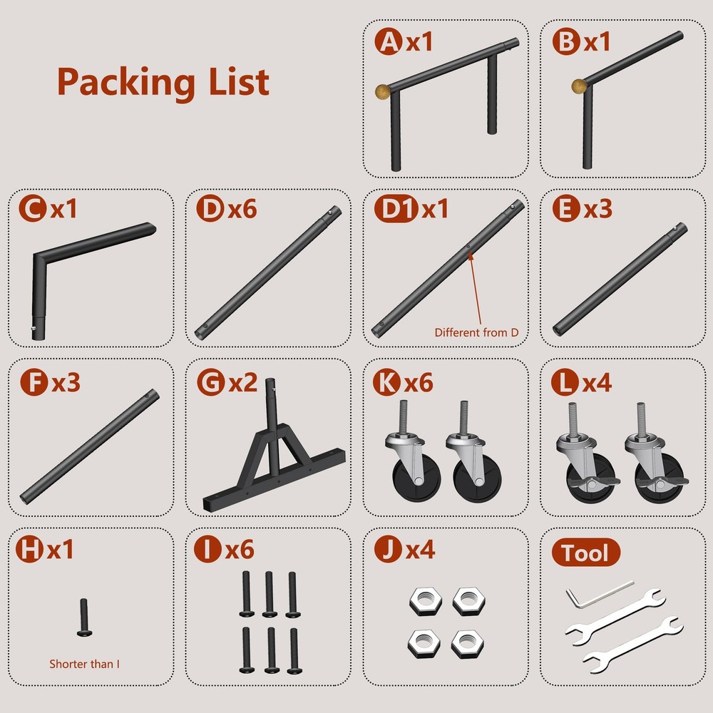 Rolling Clothing Rack with Bottom Storage Shelf & lockable Casters, Multi-tie...