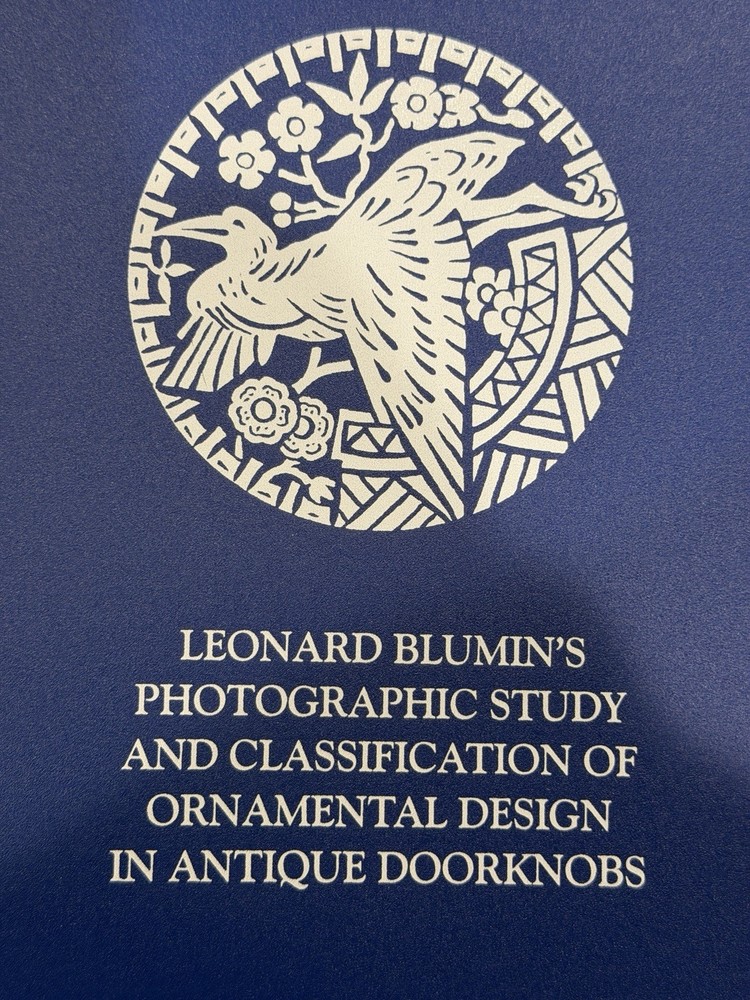 Antique Doorknob Book Reference Photographic Study Classification Blumin
