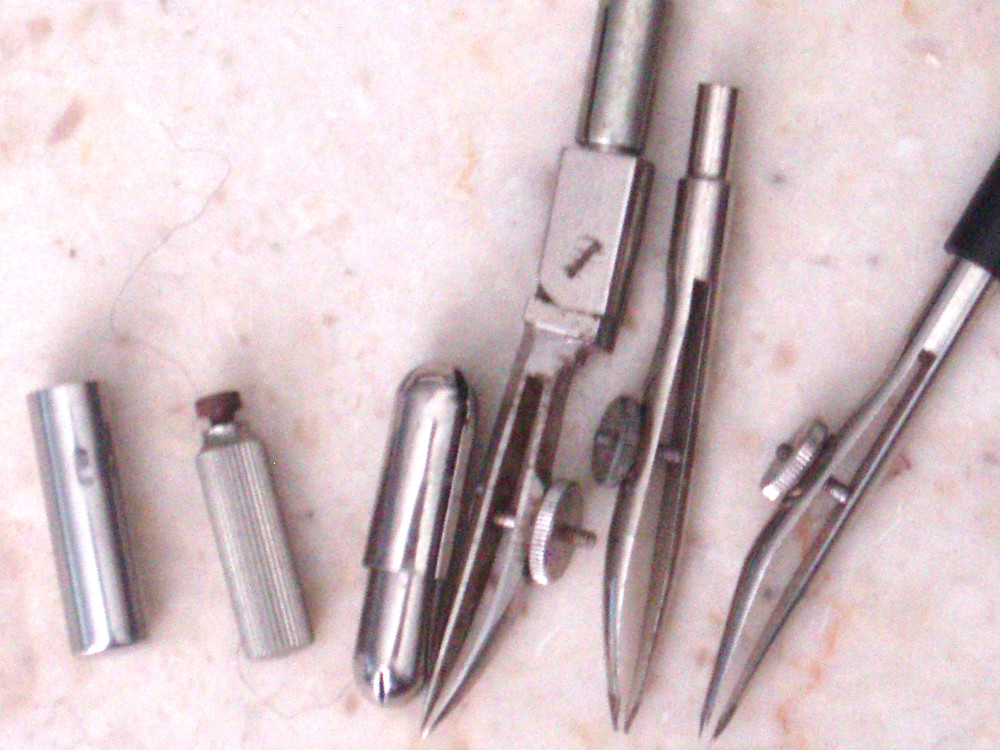 Vintage Compass Lot Drafting Engineering Tools Pickett, Ionic, Post, Germany