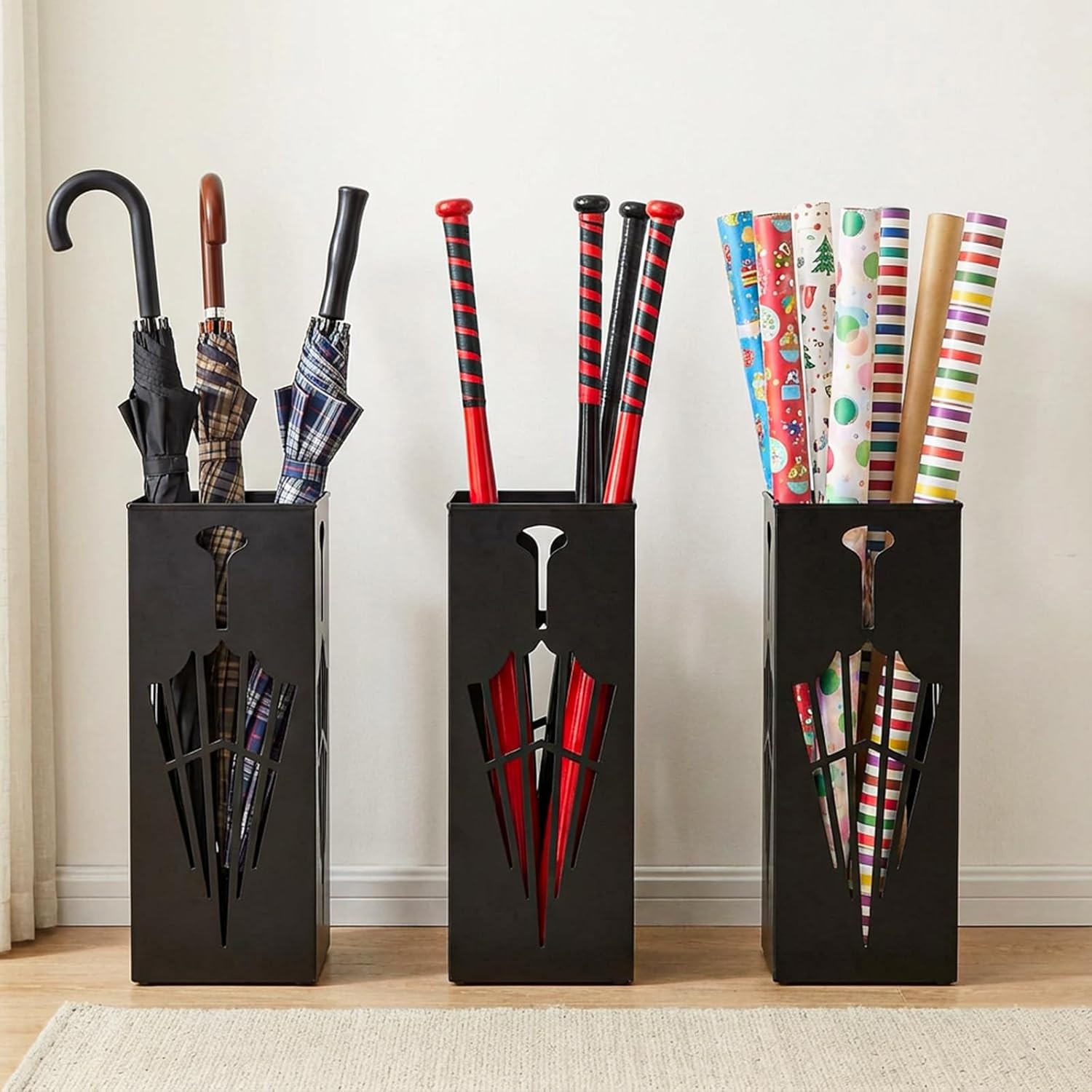 Square Metal Umbrella Stands, Umbrella Holder Rack for Entryway, Canes Walking S