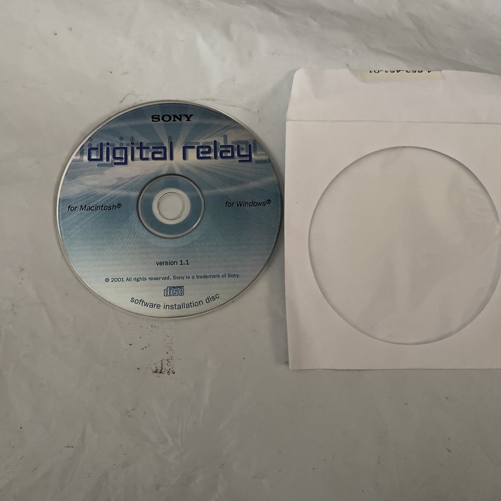 Sony Digital Relay 1.1 Software CD For Windows & MacIntosh