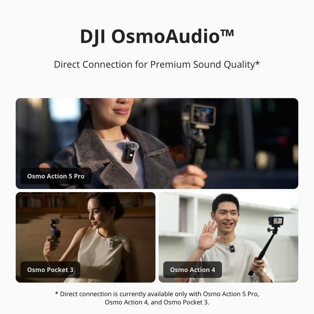 DJI Mic 2 Wireless Microphone Shadow Black High Quality Audio for Vlogs