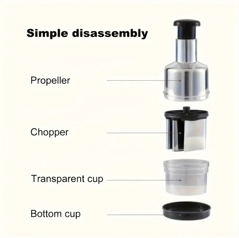 Manual Onion Chopper Garlic Press Stainless Steel Food Crusher Vegetable Tool