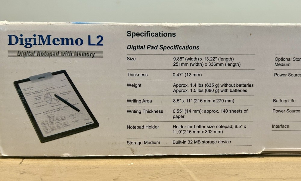Acecad DigiMemo L2 Digital Note-Taking Tablet