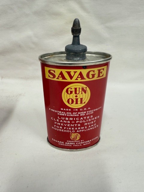 Savage Arms Vintage Gun Cleaning Kit Oil Tin Grease Solvent 3pk