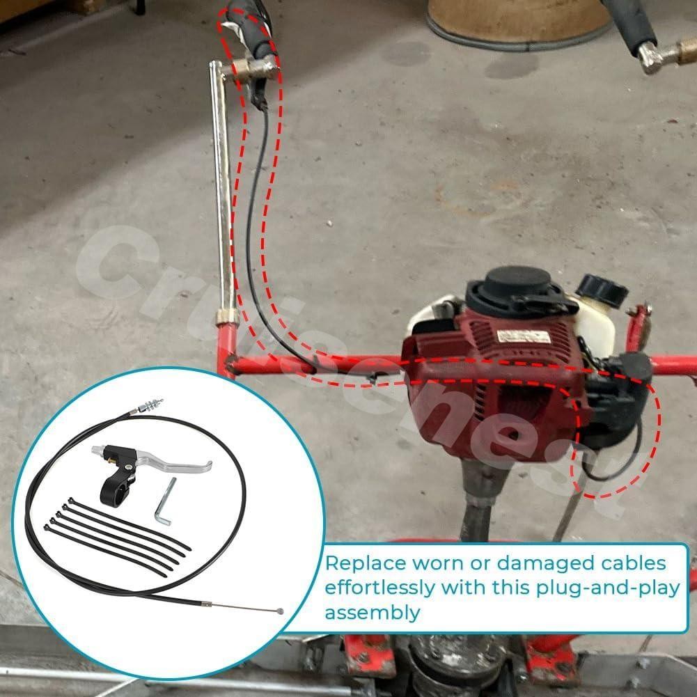 For Concrete Wet Screed Throttle Cable w/ Aluminum Throttle Control Lever Assy