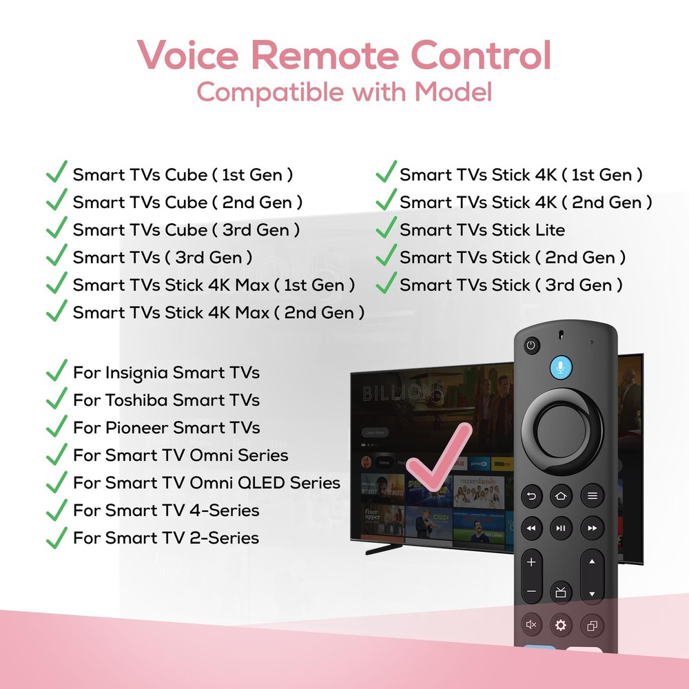 Replacement Voice Remote Control for Fire Series, TV Cube/Stick, Black
