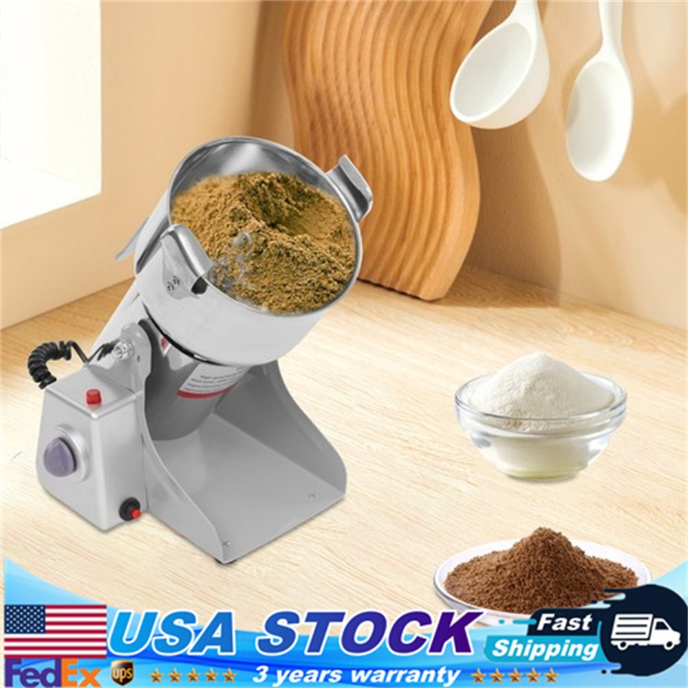 3600w Electric Grain Grinder Stainless Steel Spice Mill Machine Timing Function