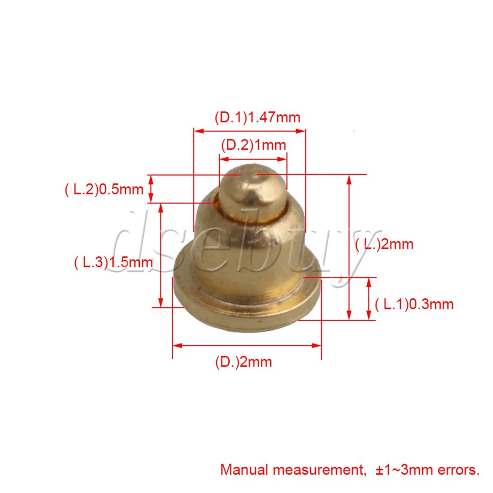 Overall Spring Loaded Contact Testing Current Pin Connector Pack of 100