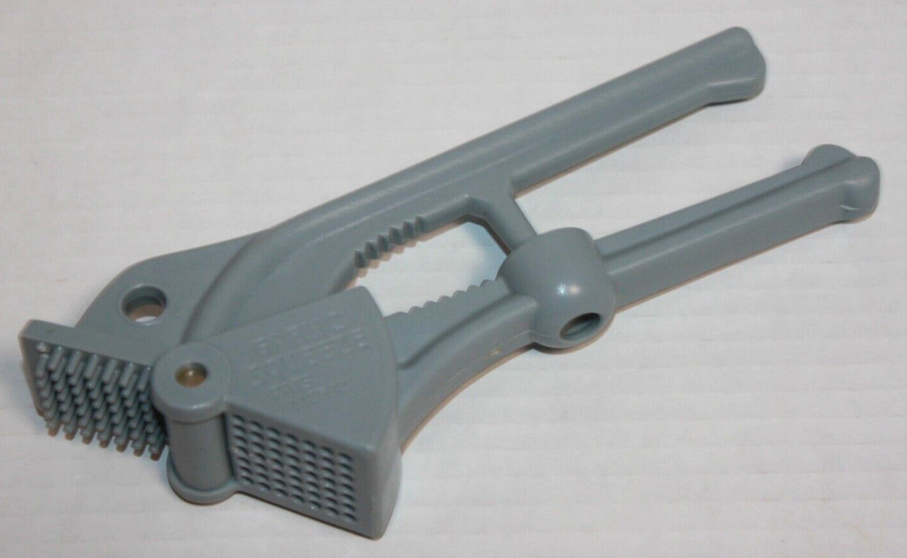 Vtg Garlic Squeeze Blue Plastic Garlic Press