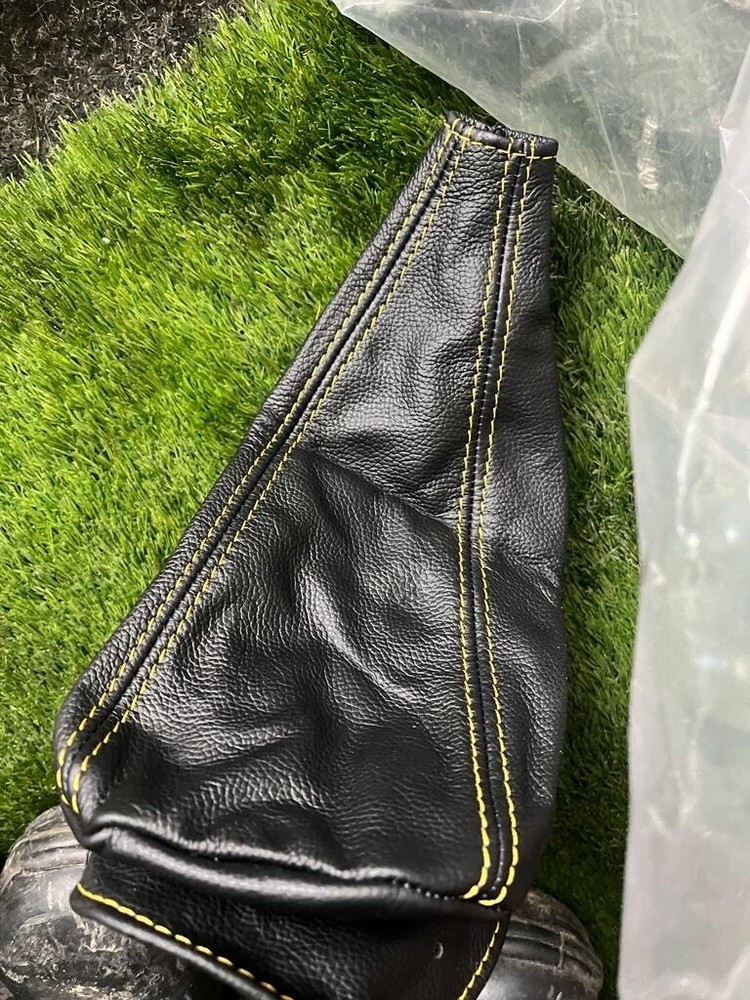 BLACK  & YELLOW STITCH GEAR STICK GAITER