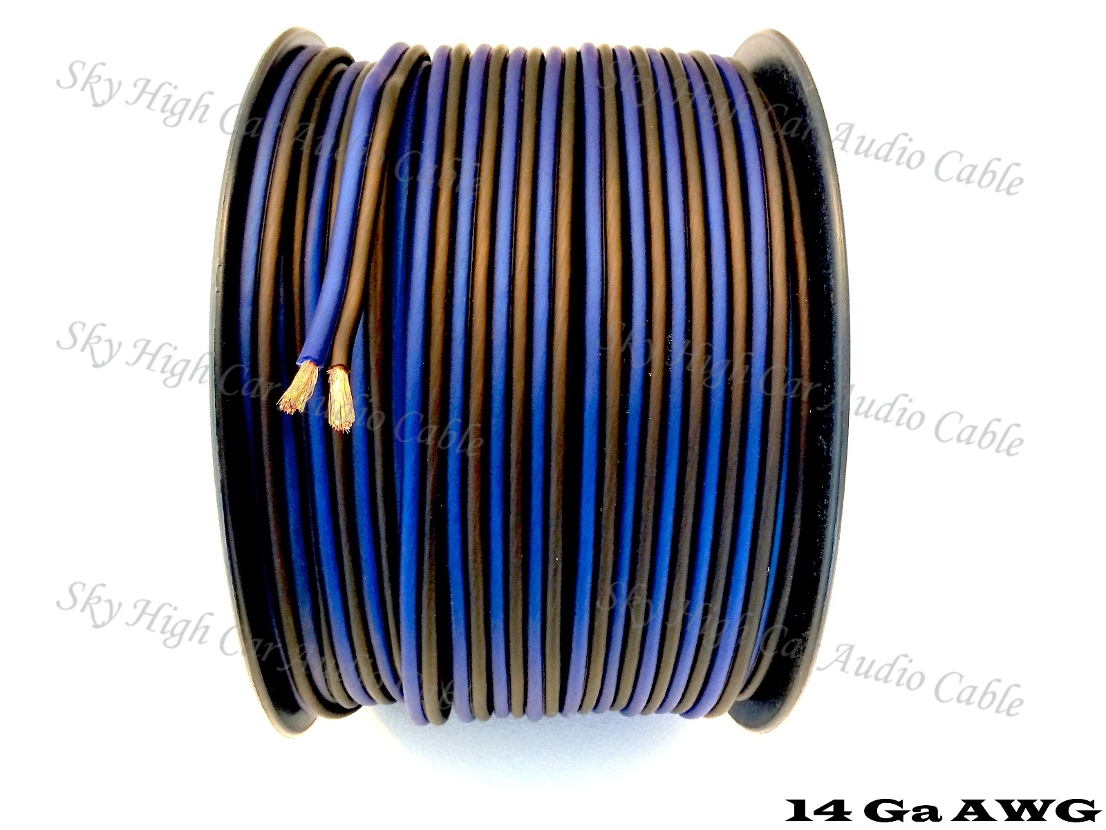 400' feet TRUE 14 Gauge AWG BL/BK Speaker Wire w/ SPOOL Car Home Audio ft