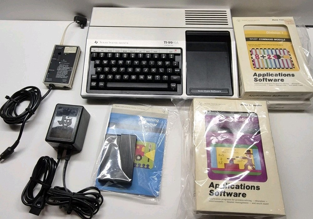 Texas Instruments TI-99/4A Computer Bundle: Computer/AC Adap./RF Mod/Software
