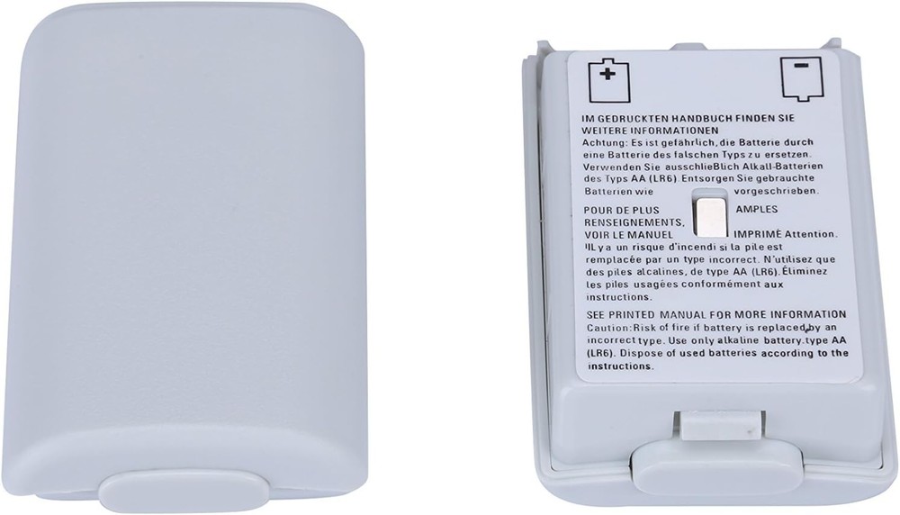 Stylish 2X White Battery Pack Covers for Xbox 360 Controllers - Rechargeable