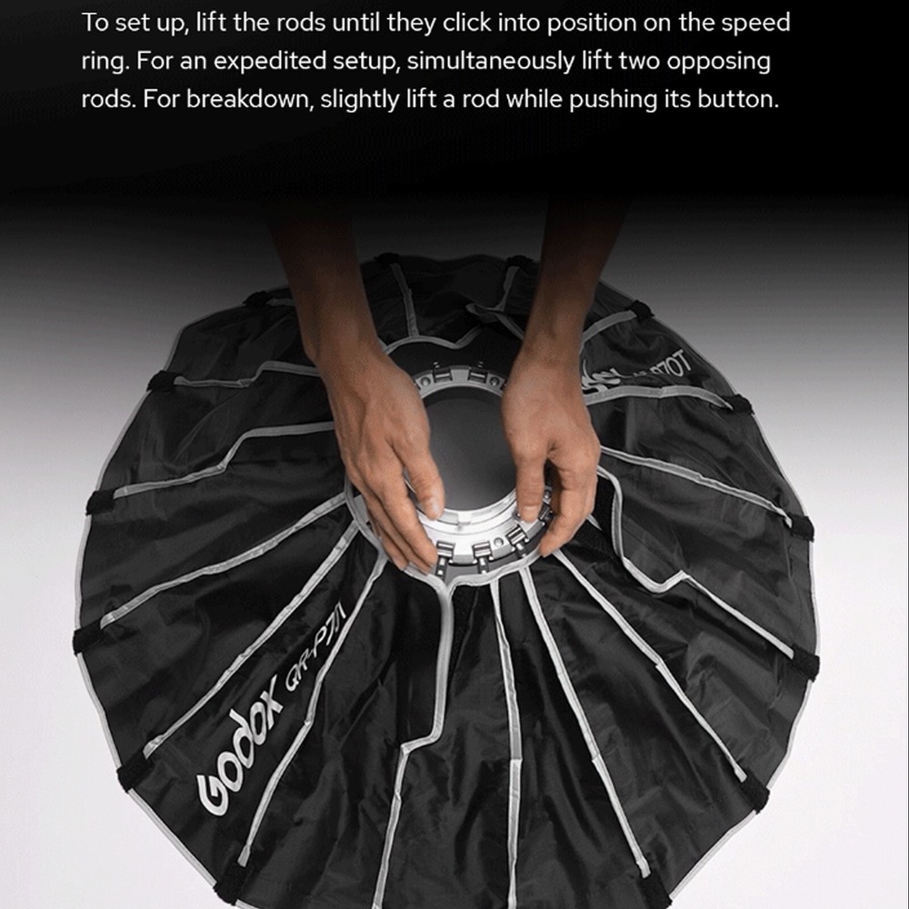 Godox QR-P120T 120cm Parabolic Softbox Quick Release Light Diffuser Softbox+grid