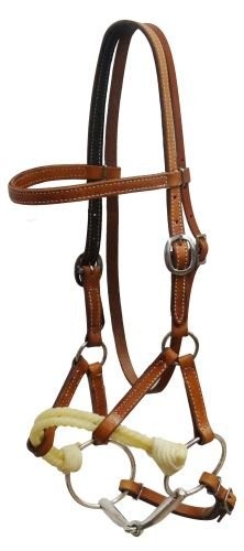 Showman Argentina Cow Leather Side Pull w/ Snaffle Bit