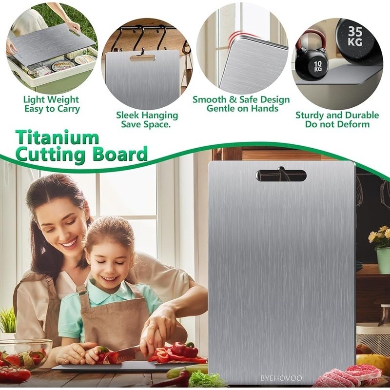 Titanium Cutting Board Set 3PCS Double Sided Lightweight Easy Clean Kitchen Tool