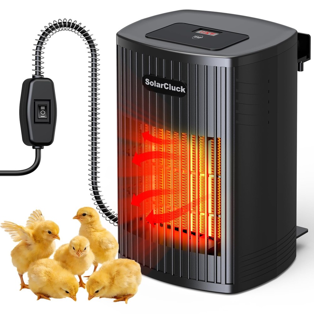 Wall-Mounted Chicken Brooder Heater, 300W/600W Chick Brooder, 70℉-115℉ Precis...