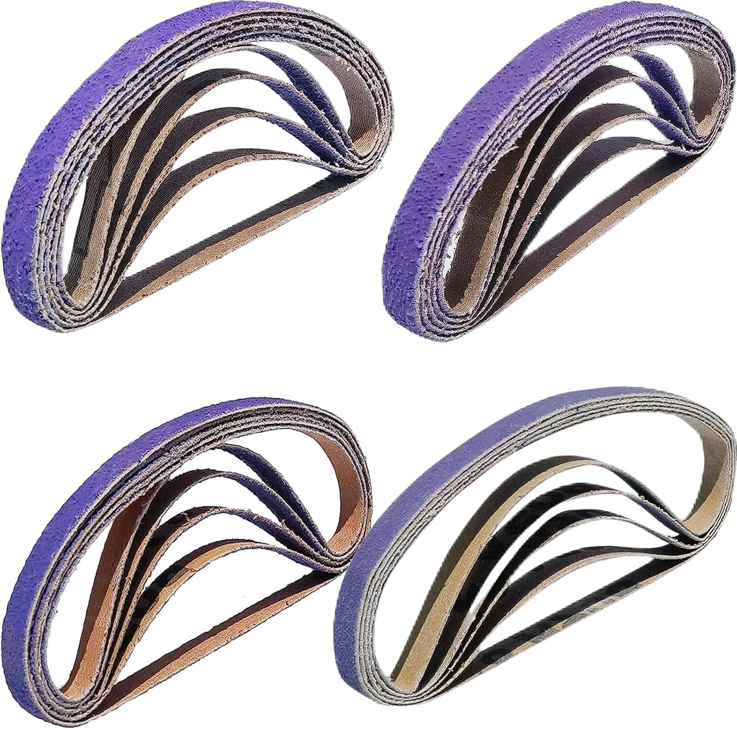 25/50PCS 10 x 330 mm Sanding Belts, 3/8" W x 13" L, Purple Ceramic,40-240 Grit