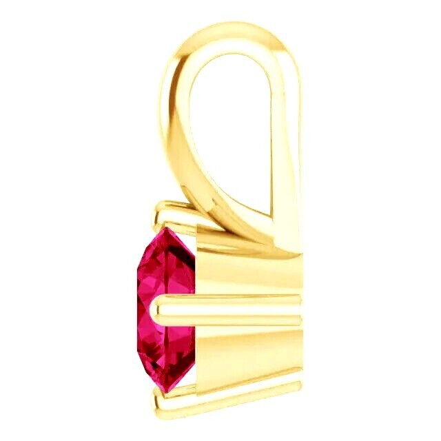 18K Solid Yellow Gold Pendant Setting Round Solid Base Solitaire Mount 3mm-8mm