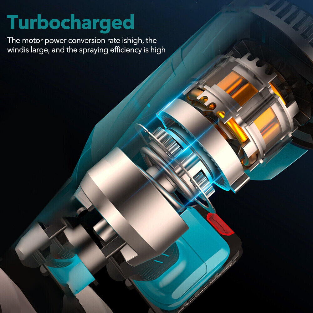 With 2 Batteries High Pressure Cordless Paint Sprayer Electric HVLP Spray Gun US