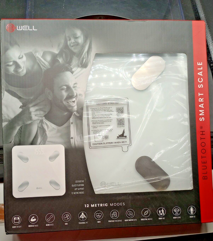 Bytech B-Well Bluetooth Smart Scale w/LED Display - Open Box.