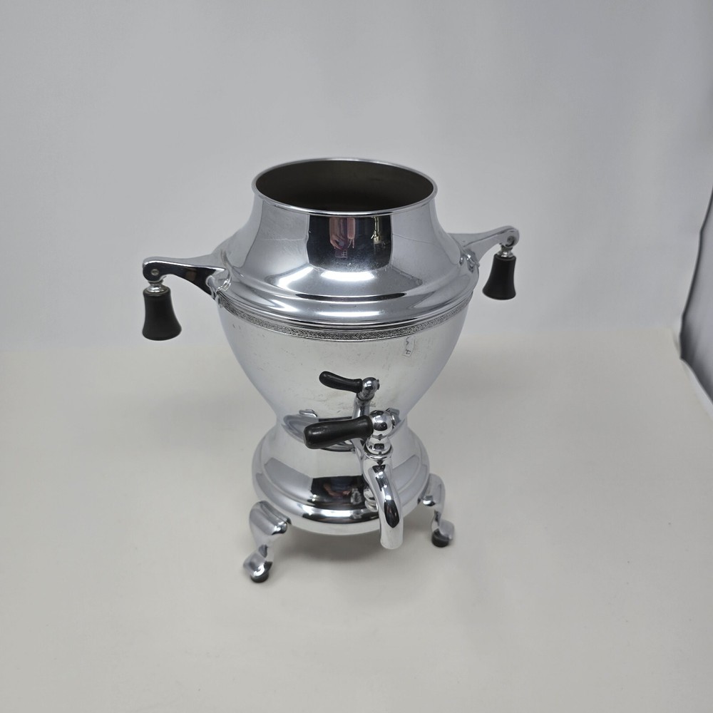 Homelectric Silver Plate Chrome Coffee Urn Samovar Hot Water Dispenser *READ