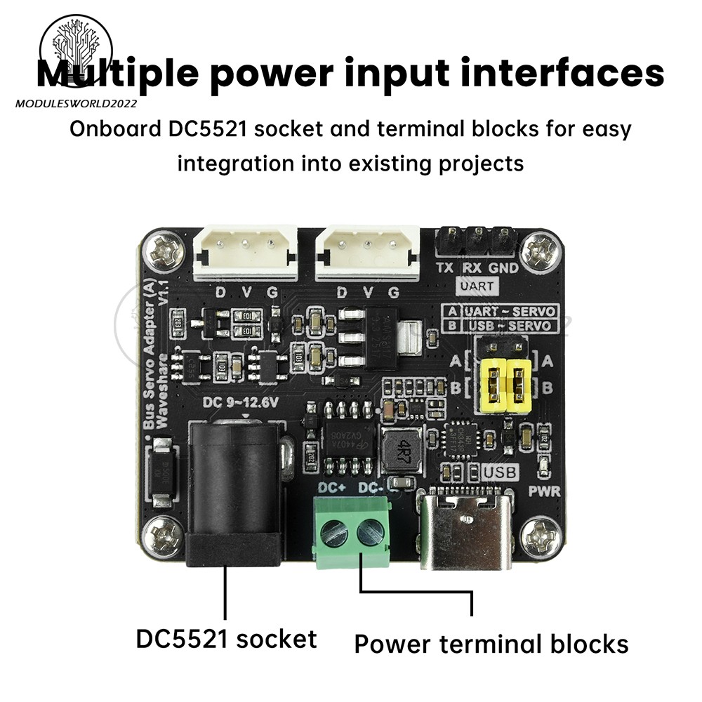 9-12.6V Serial Bus Servo Driver Module for ST/SC Series Robots/Raspberry Pi UART