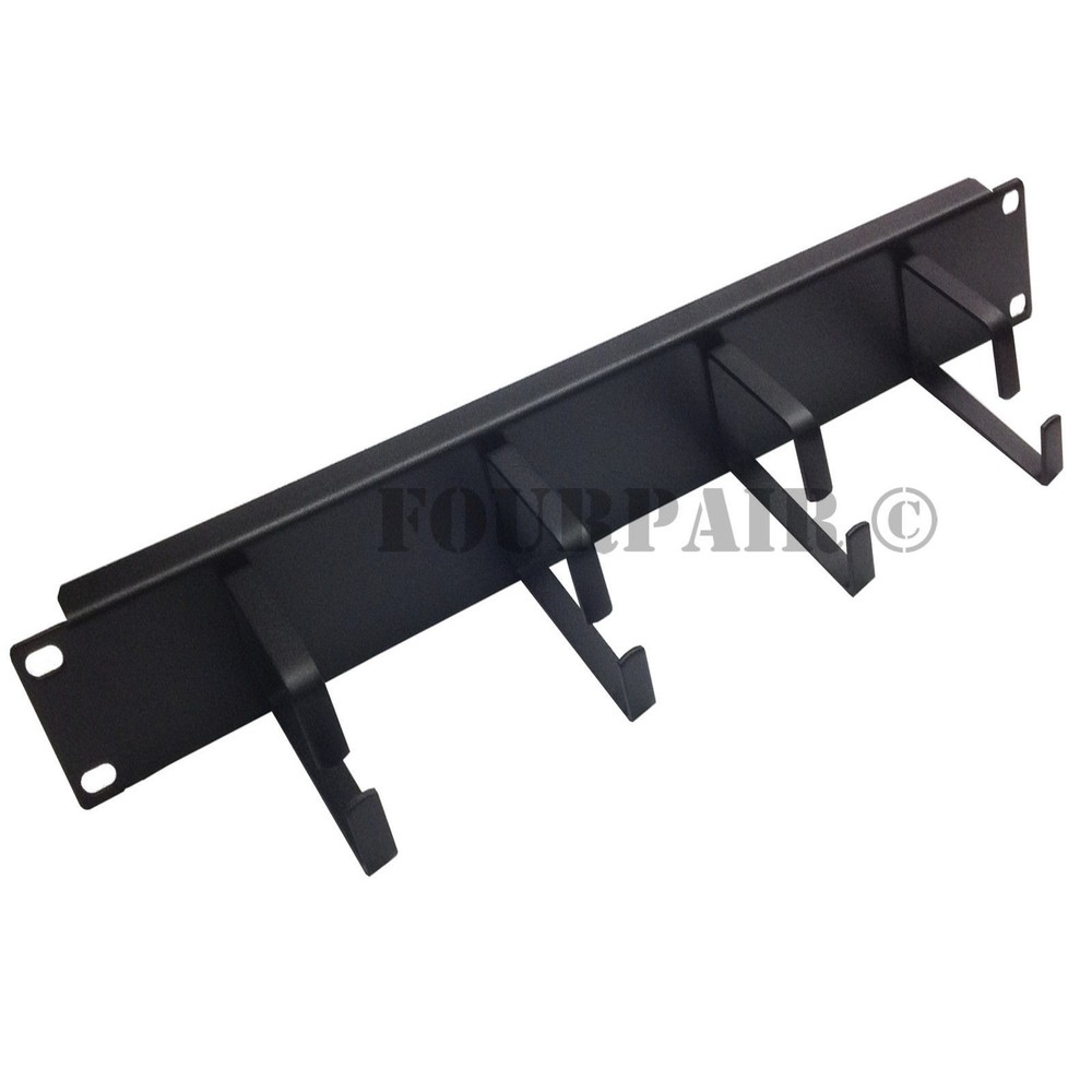 2U Steel 19" Network Rack Mount Cable Management Manager Panel w/4 Fixed D-Rings