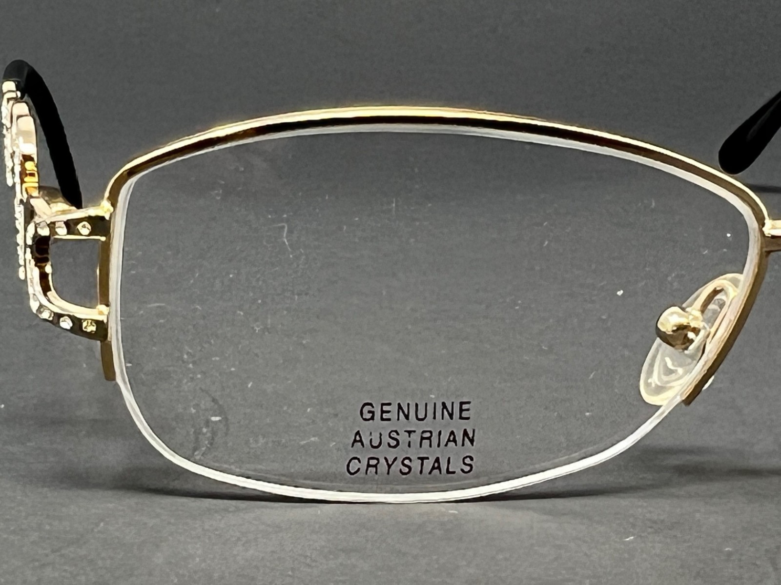 Caviar M2312-C21 Gold 53mm Women's Eyeglasses Crystals Half Rim Optical Frames