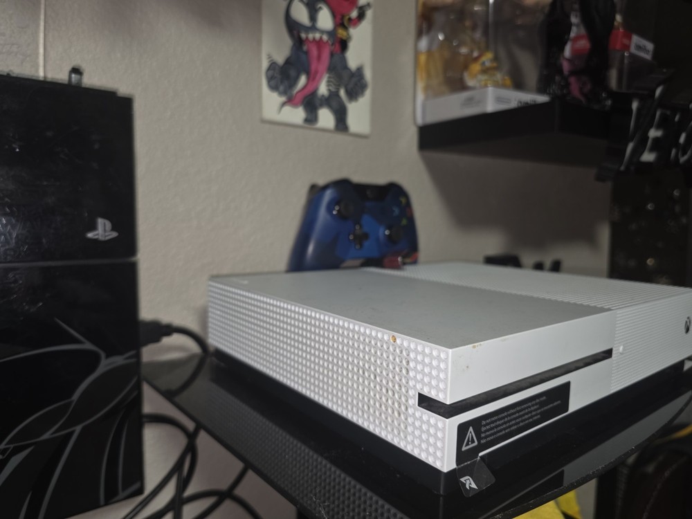 Microsoft Xbox One S White Console with Blue Controller, Wi-Fi, HDMI, USB-A