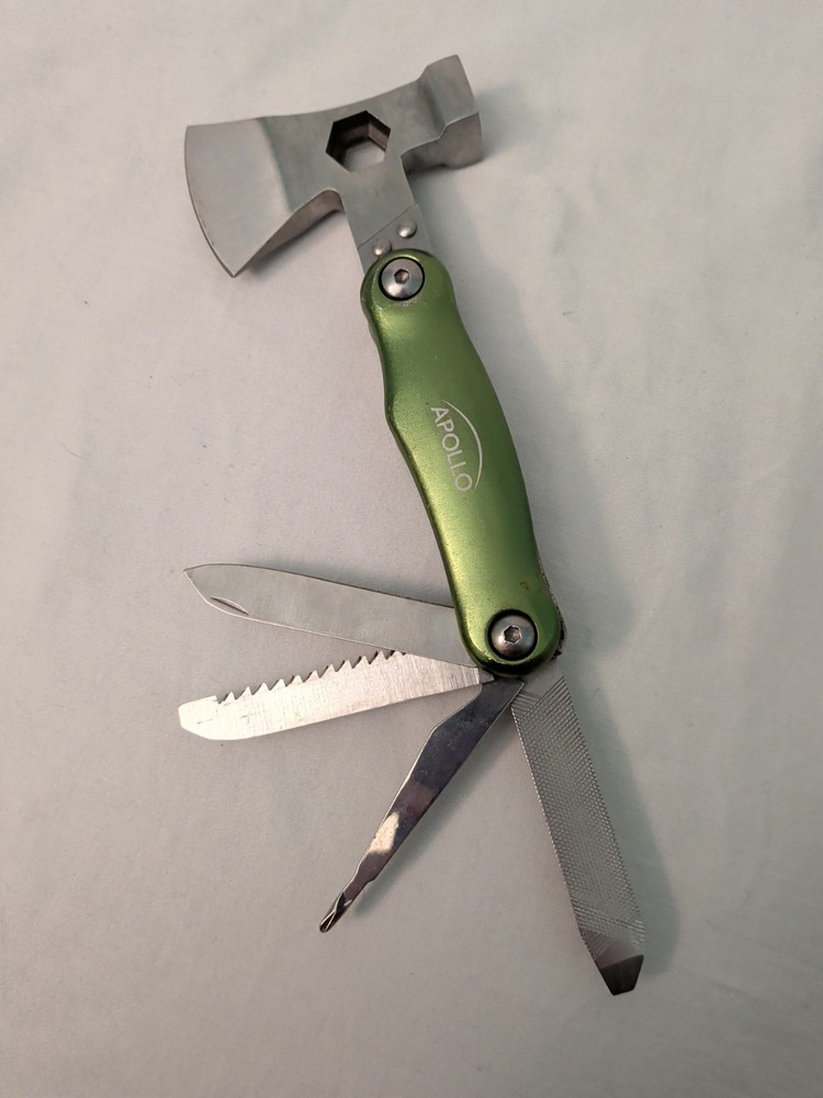 Apollo Hatchet Multi Tool 10/18/1 Green & Silver
