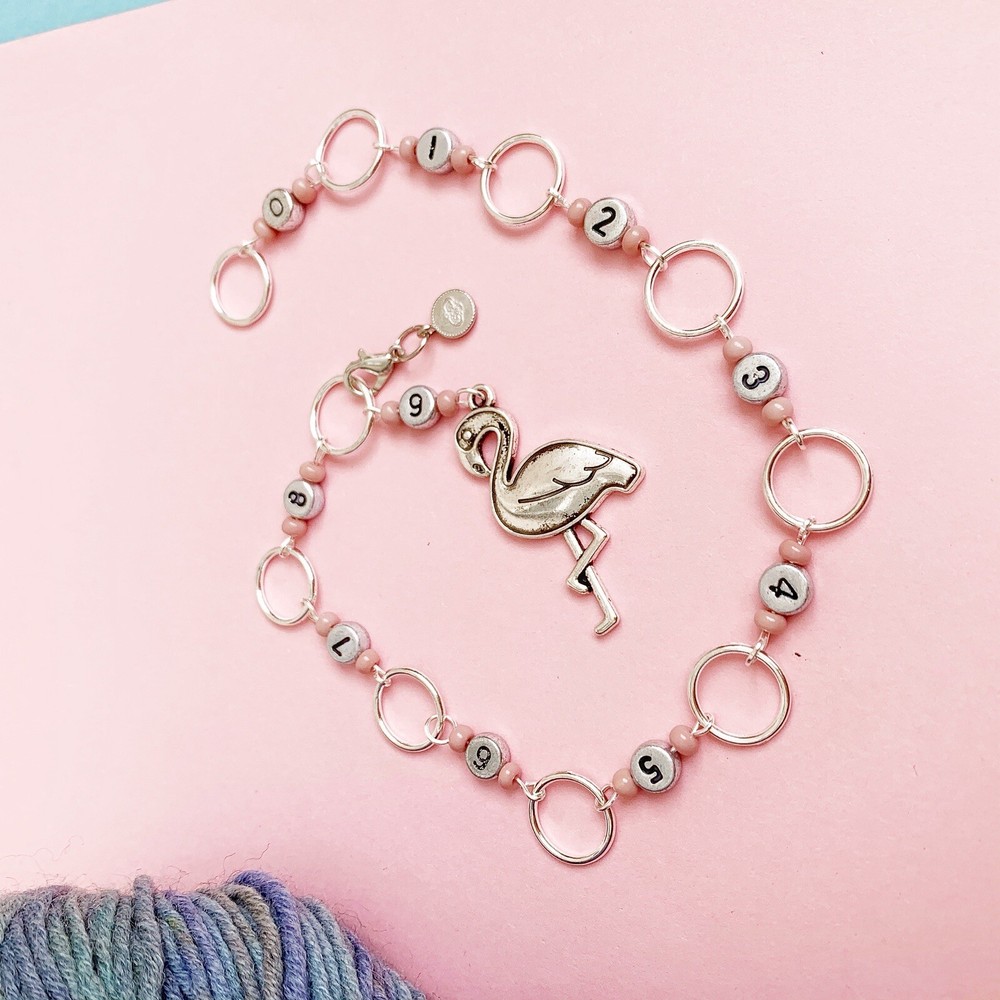 Flamingo chain row counter for knitting