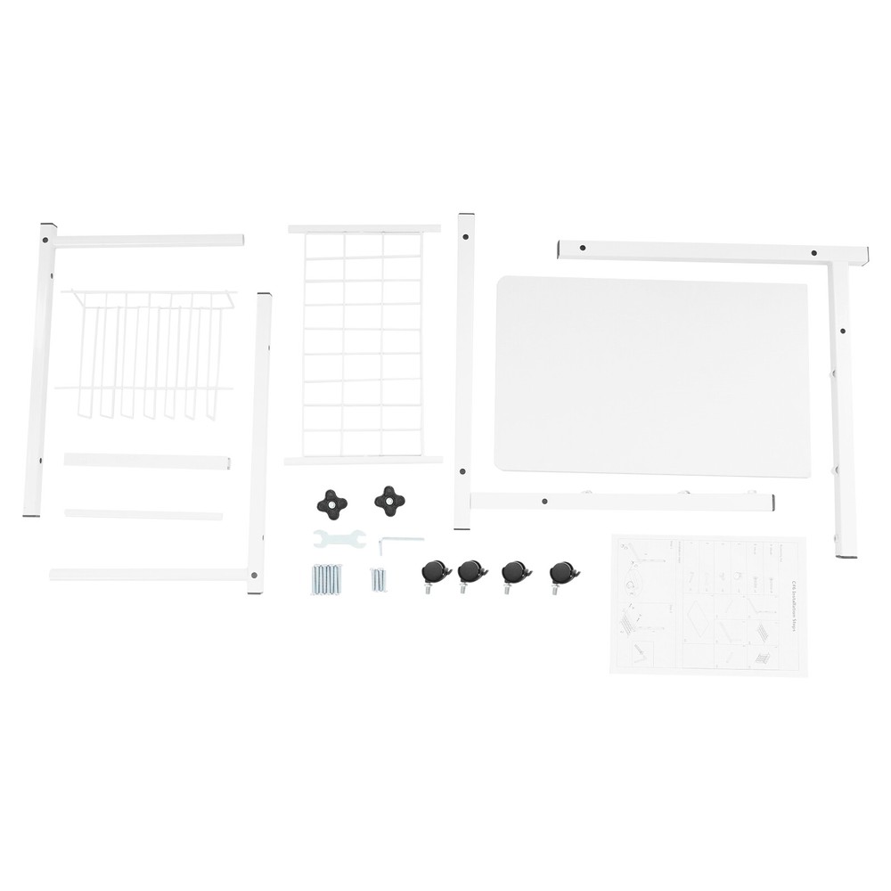 Adjustable Bed Side Table Side Table with Wheels Mobile Standalone Table USA