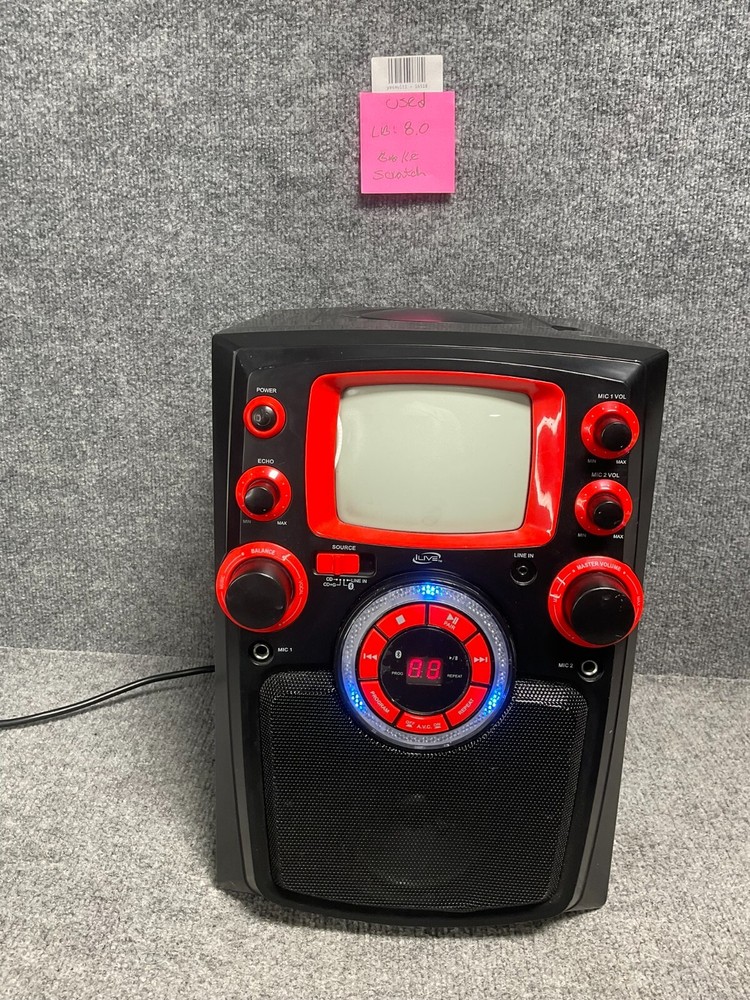 iLive IJMB484B Bluetooth Karaoke Party Machine Wireless Built-in Speaker
