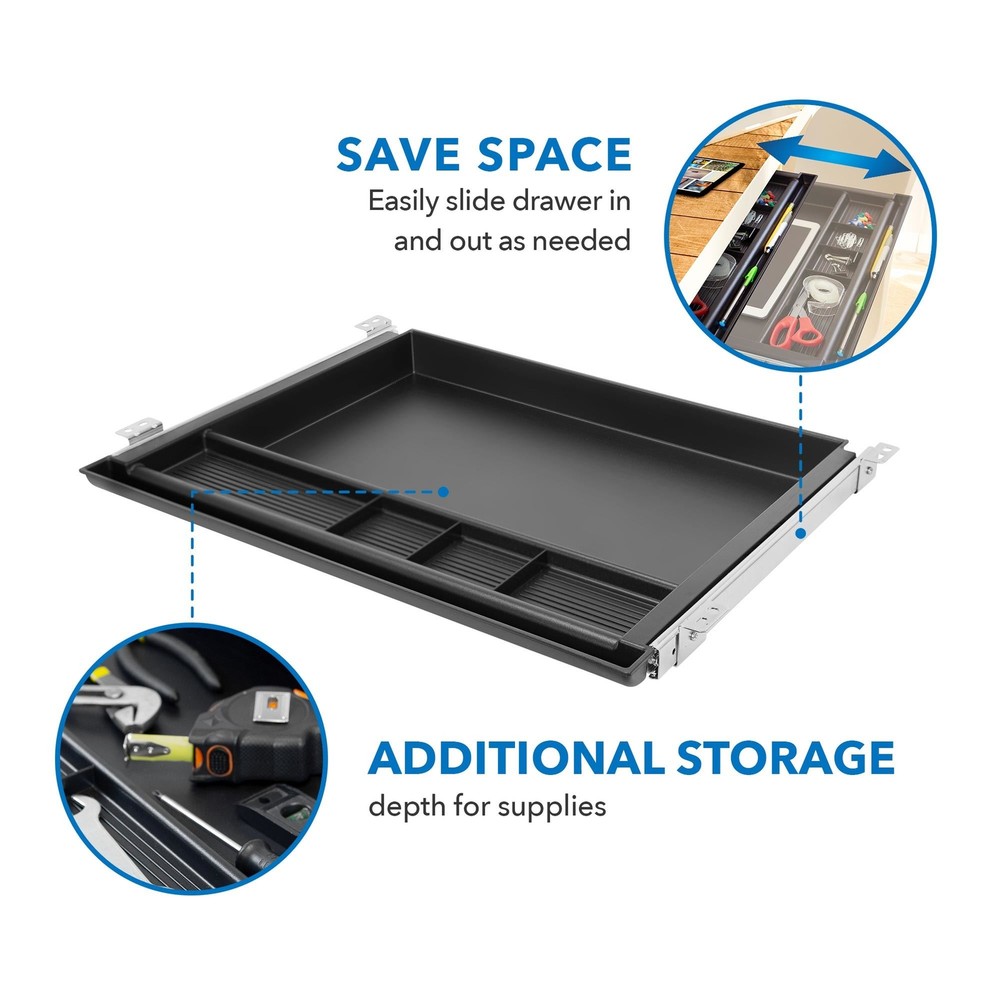 Mount-It! Large Under Desk Pencil Drawer | Storage