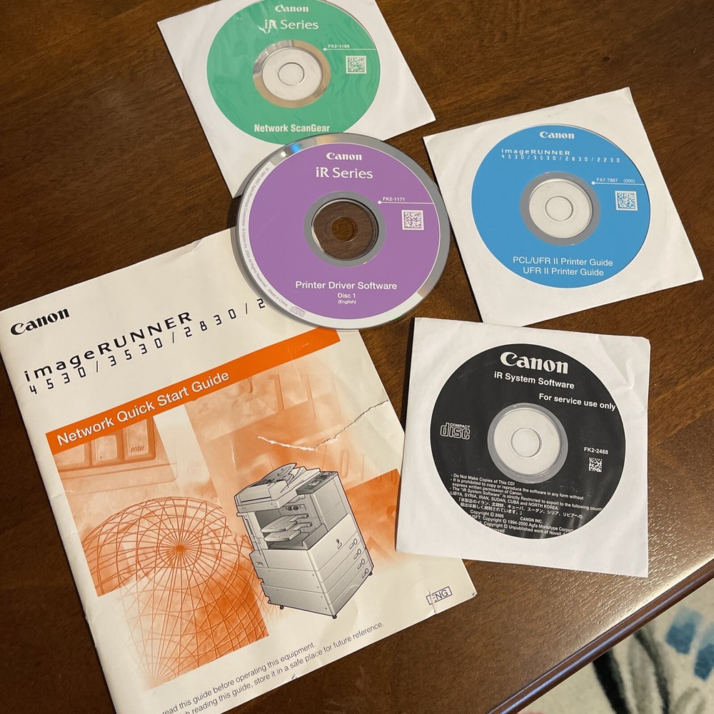 Canon Imagerunner 4530 3530 2830 2230 Network Quick Guide System Software Print